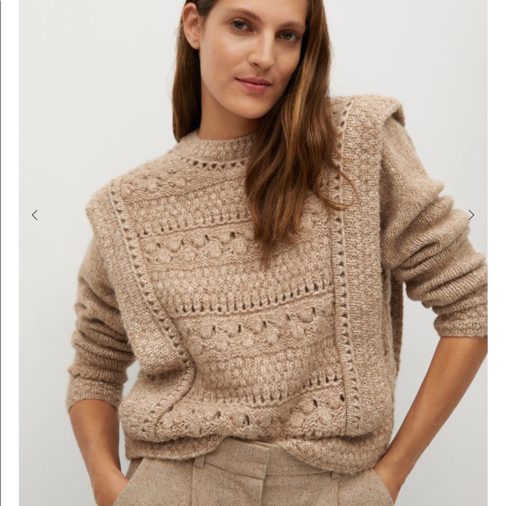 NWOT MANGO OPENWORK KNIT SWEATER